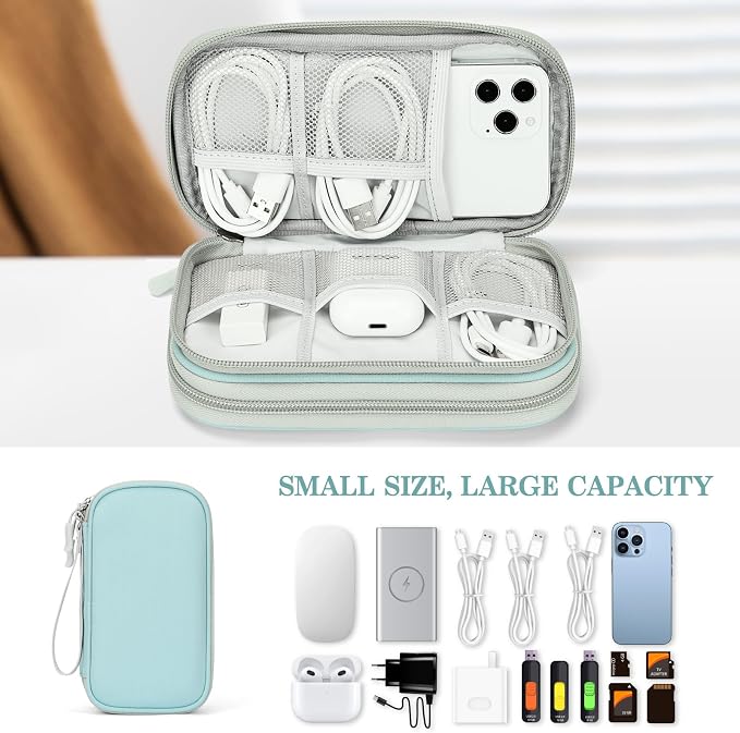 FYY Electronic Organizer, Travel Tech Pouch Bag, Cable Organizer Mint Green | - Image 6