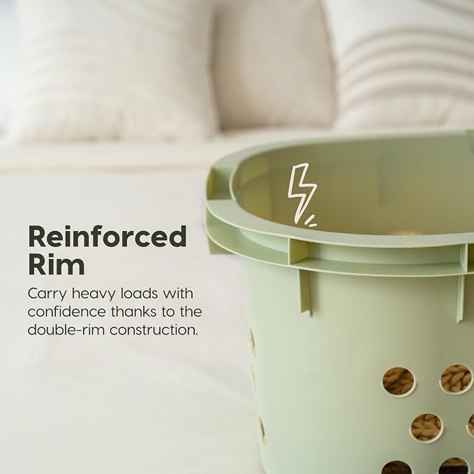 IRIS USA Plastic Laundry Basket 1.5 Bushel, Built-In Handles - Image 3