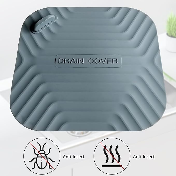Shower Drain Cover Tub Stopper, 2 Pieces Sewer Anti-Odor Mat Deodorizing Drain - Image 4