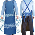 Heavy Duty Vinyl Industrial Anti-Tear Apron, 43" x 26" Waterproof, Chemical Resistant, Blue, Unisex-Adults