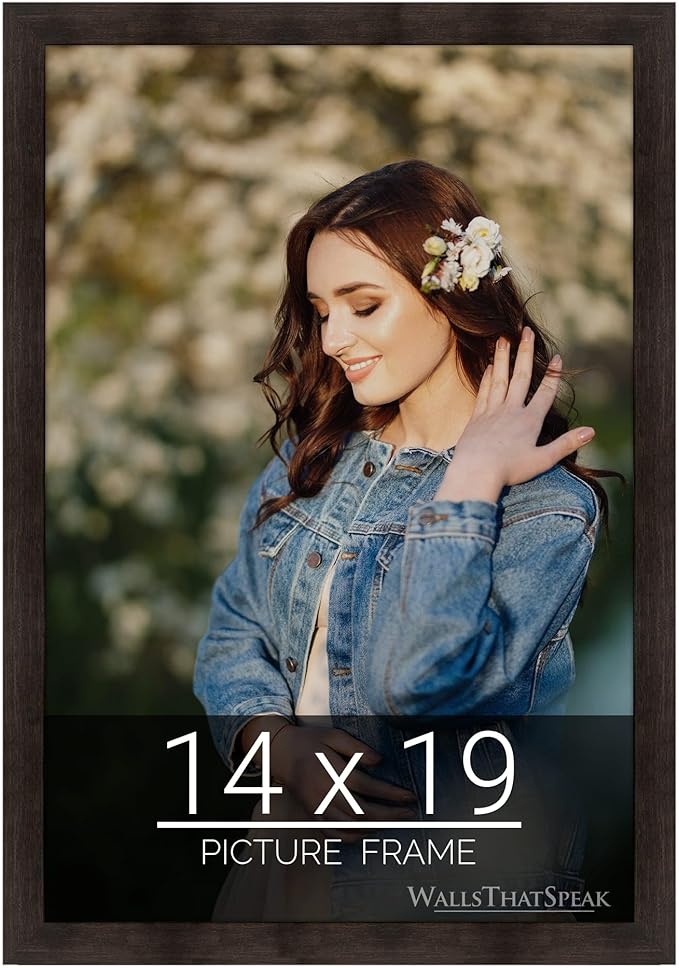 wallsthatspeak 14x19 Espresso Brown Picture Frame for Puzzles Posters Photos or Artwork