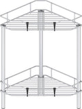 HuggieGems Metal Floor Standing Corner Shower Caddy, 2 Tier by HuggieGems