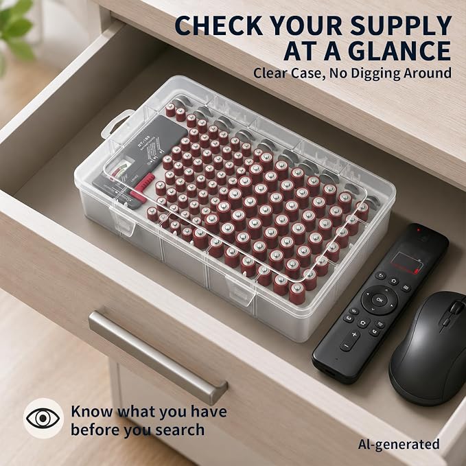 Xuerdon 120-Slot Battery Organizer Case - Image 7