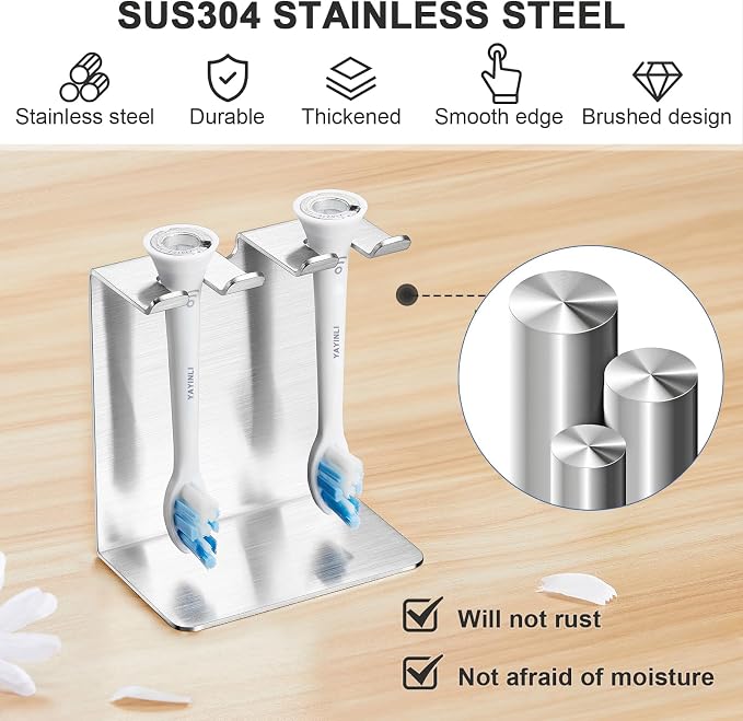 Toothbrush Head Holder for Shower Bathroom, YAYINLI Electric Toothbrush Holders - Image 3