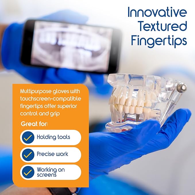 Inspire Cobalt Blue Nitrile Disposable Gloves | 4.5 Nitrile Safety Medical Exam - Image 6