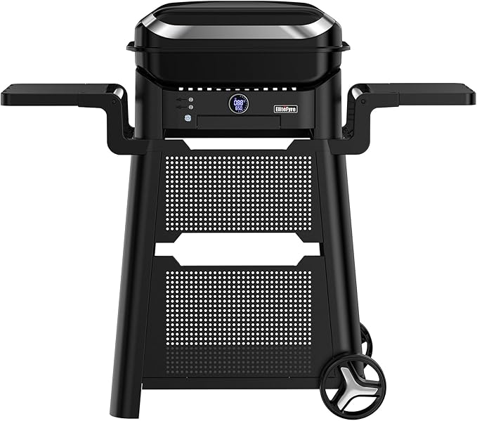 Volteq Electric Grill with Movable Cart, 1500W Smart Heat Control Portable BBQ Grill,No Smoke, Perfect for Apartment, Balcony, Deck, Patio