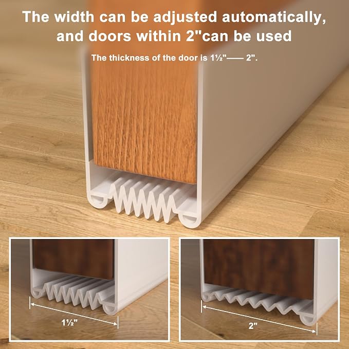 2 Pack Door Draft Stopper, 36” Length Cuttable Weather Stripping Door Seal - Image 3