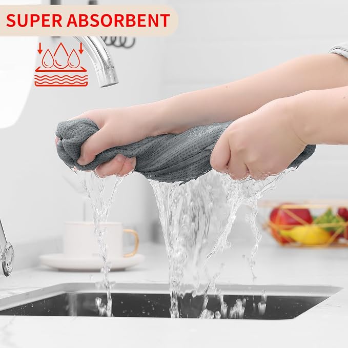 Homaxy 100% Cotton Waffle Weave Kitchen Dish Towels 6-Pack, Ultra Soft - Image 3