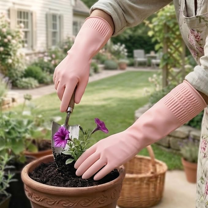 Rubber Dishwashing Gloves, Reusable Cleaning Dish Gloves - Image 8