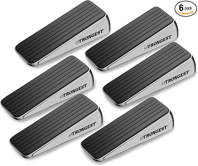 Stoppers for Bottom of Door – Heavy Duty Metal Rubber Door Stopper, Non-Slip by STRONGESTHOME