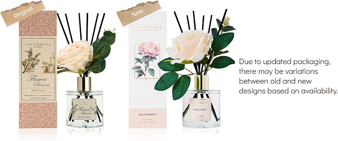 Cocorrina Reed Diffuser Set, Flower Reed Diffuser Black Forest 6.7 oz, Scented - Image 3