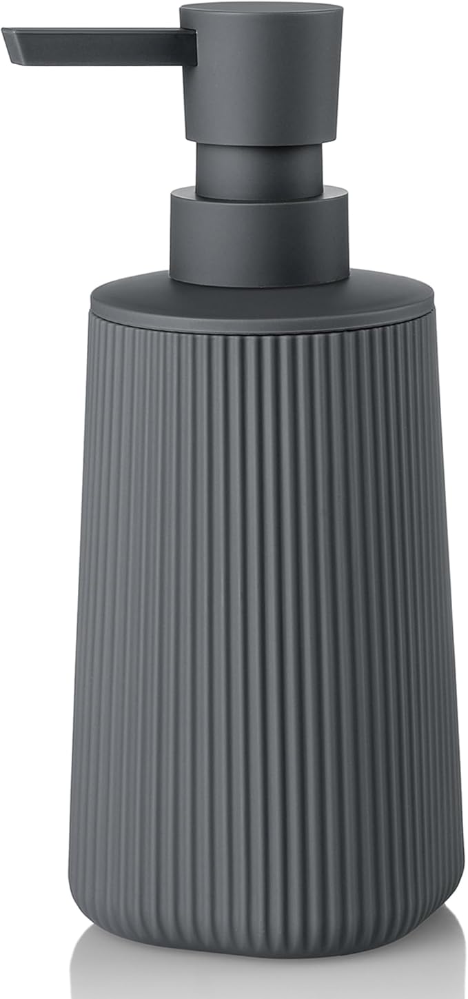 YAUKPH Small Soap Dispenser for Bathroom and Kitchen Matte Dark Gray | Modern by KellyHome