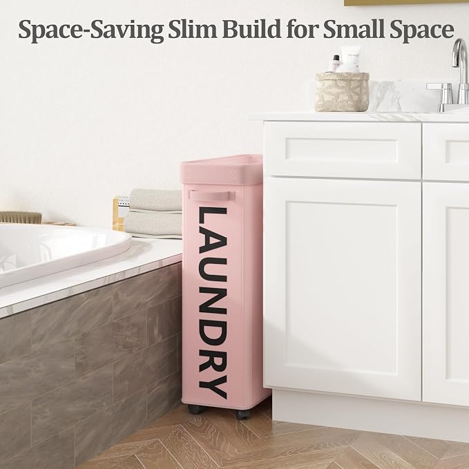 Optish 50L Slim Rolling Laundry Basket - Image 3