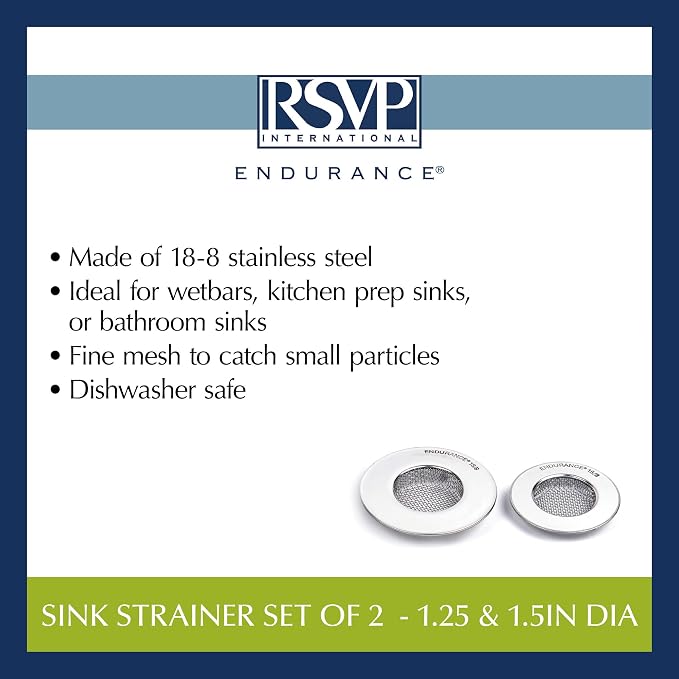 RSVP International Stainless Steel Kitchen Sink Strainer, Food Scrap Trap - Image 4