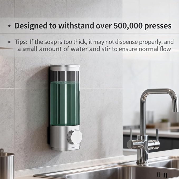 10oz/300ml Single Manual Wall Mounted Soap Dispenser - Image 5