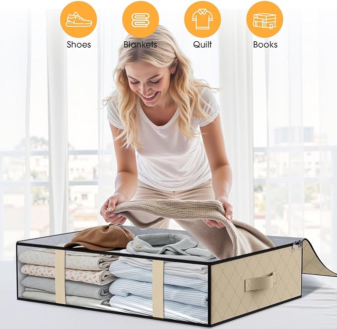 StorageRight Under Bed Storage Bags, 3 Pack, Comforters, Blankets and Seasonal - Image 7