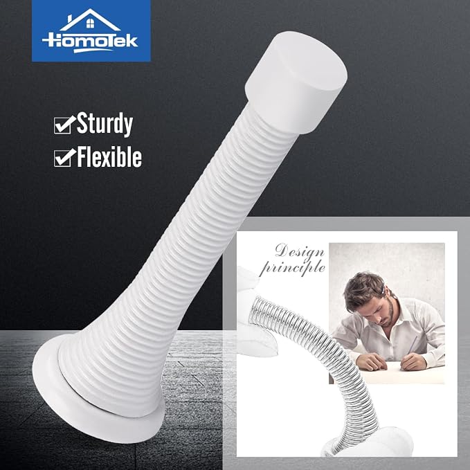 HOMOTEK 12 Pack Spring Door Stops, 3-1/8” Heavy Duty Door Stop - Image 2
