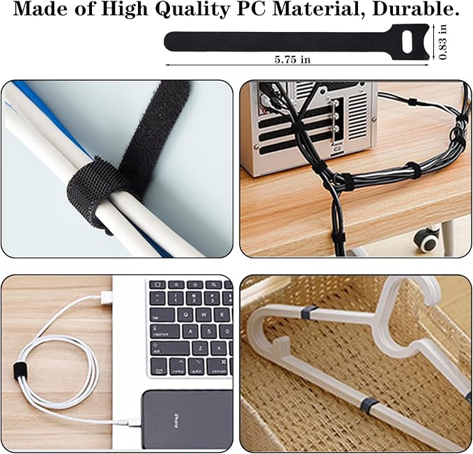 N NOROCME 192 PCS Cable Management Kit 4 Wire Organizer Sleeve | 11 Cable Holder - Image 8