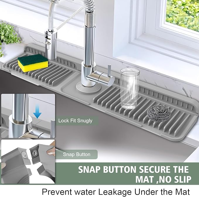 24-Inch Kitchen Sink Splash Guard Mat | 7° Slope - Image 2