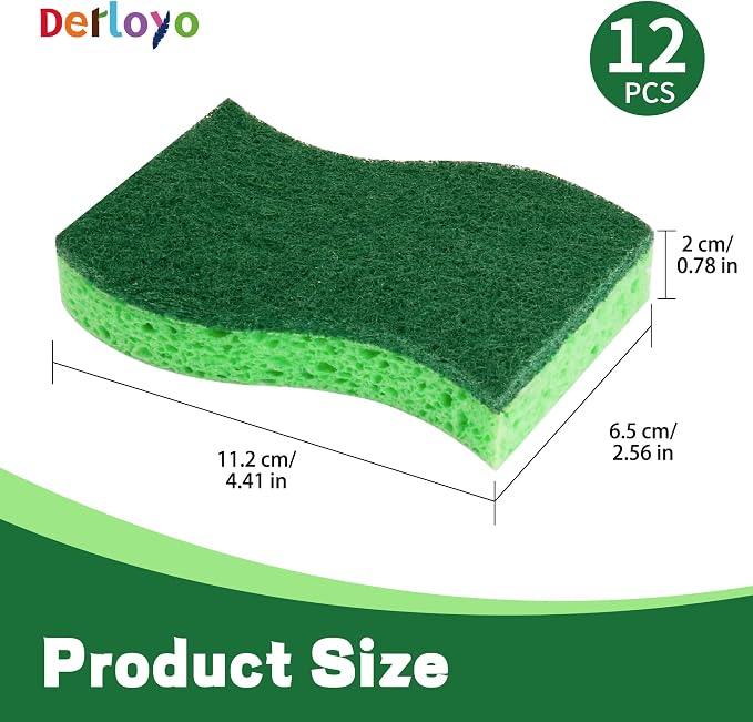 12 Count Heavy Duty Scrub Dish Sponges, Long Lasting, Dual Sided, - Image 7