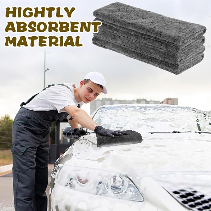 4 Pcs Extra Large Microfiber Cleaning Cloth, Lint and Streak Free - Image 5