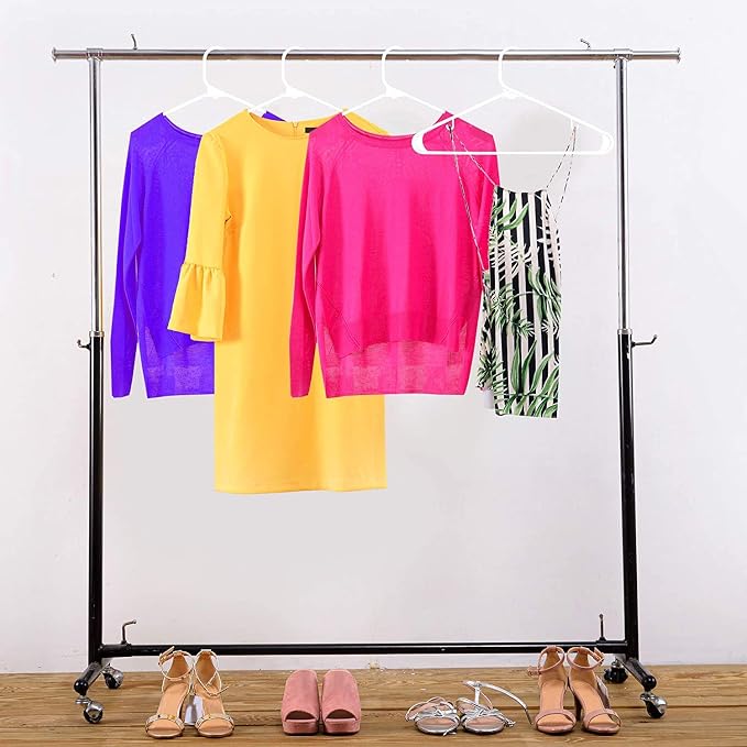 Utopia Home Plastic Hangers 200 Pack – Built-in Strap Hooks White | Space - Image 4