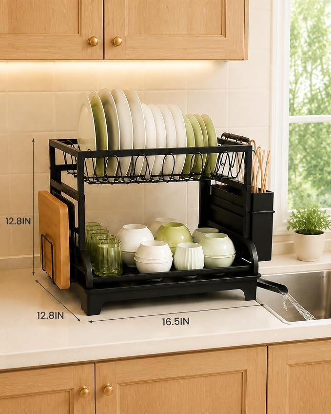 2-Tier Foldable Dish Drying Rack - Image 5