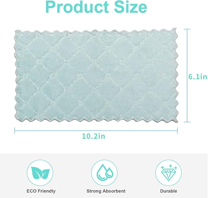 Bessrung 20 Pack Kitchen Dish Cloths Absorbent Microfiber Cleaning Cloth - Image 2