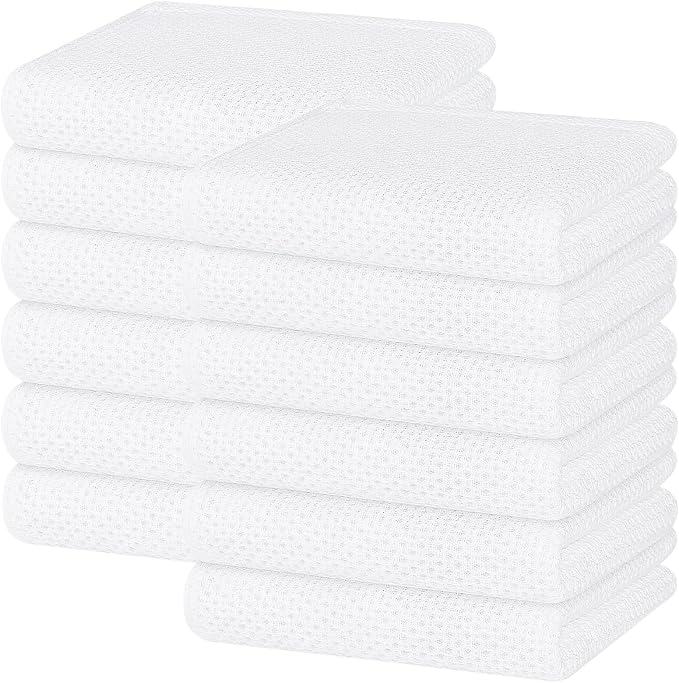 Homaxy 100% Cotton Waffle Weave Kitchen Dish Towels 12-Pack, Ultra Soft by Homaxy