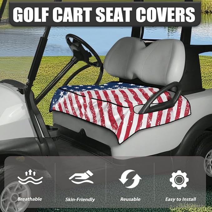 Golf Cart Seat Cushion Cover Featuring Universal Fit Design, Waterproof Protection and Comfortable Fabric for Golf Course Riding