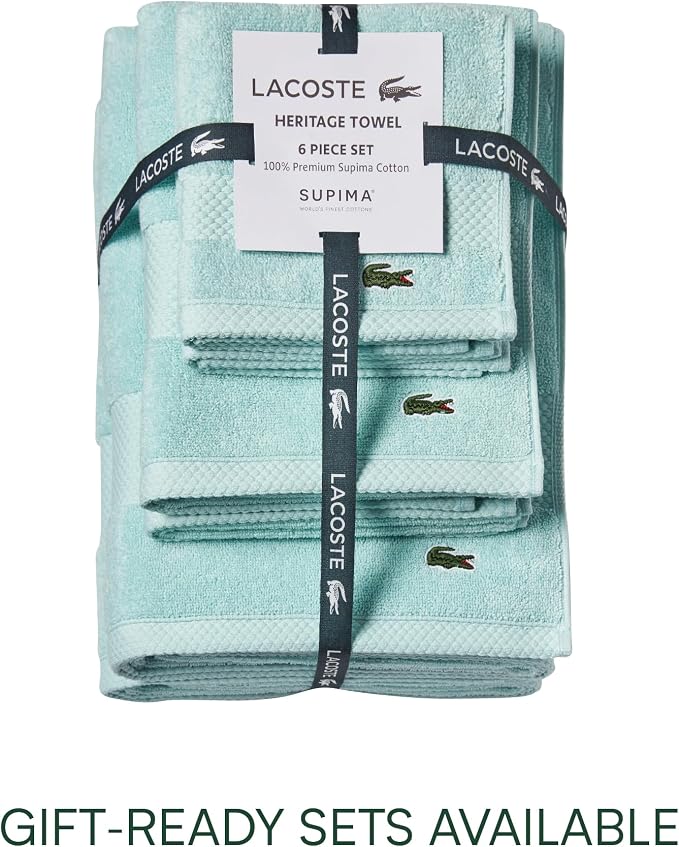 Lacoste Heritage 100% Supima Cotton Tub Mat 21" x 31", Mint | Highly Absorbent - Image 4