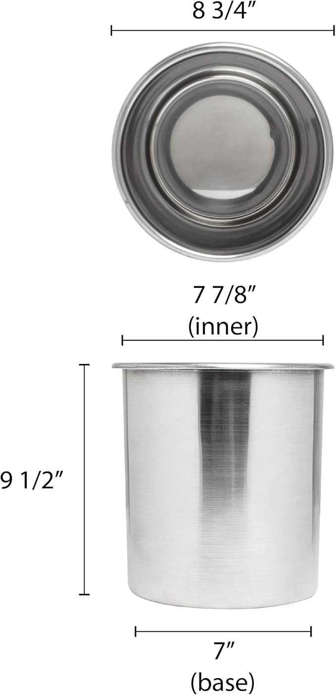 Thunder Group SLBM006 Bain Marie Pot 8-1/4 Quart Polished Exterior and Satin Interior