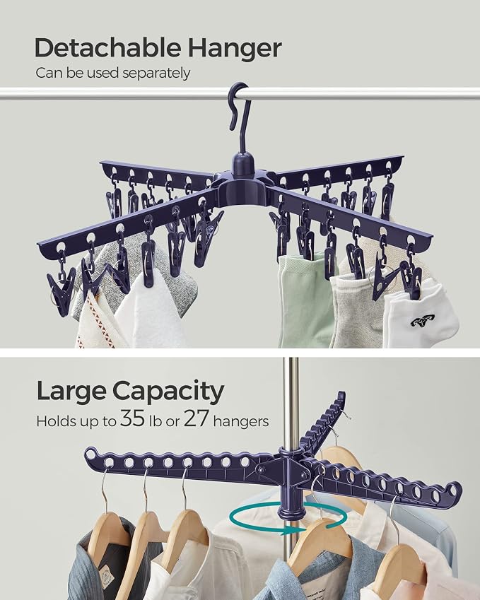 SONGMICS Clothes Drying Rack, 72.8-Inch Drying Rack, 3 Rotatable Arms | - Image 4