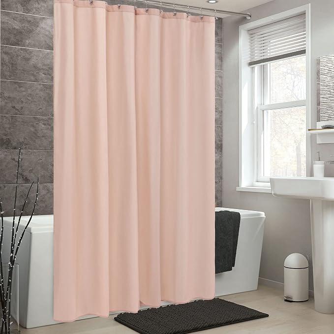ALYVIA SPRING Waterproof Fabric Shower Curtain or Liner Blush Pink - Image 6