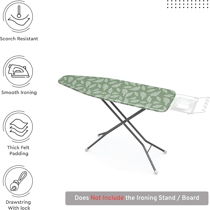 Encasa XO Ironing Board Cover and Pad, Thick Felt 54"x18" - Image 3