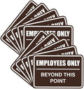 All Quality Classic Framed Employees Only Beyond This Point Wall or Door Sign | Easy to Install Business Signage - Small (Dark Brown) 10 Pack