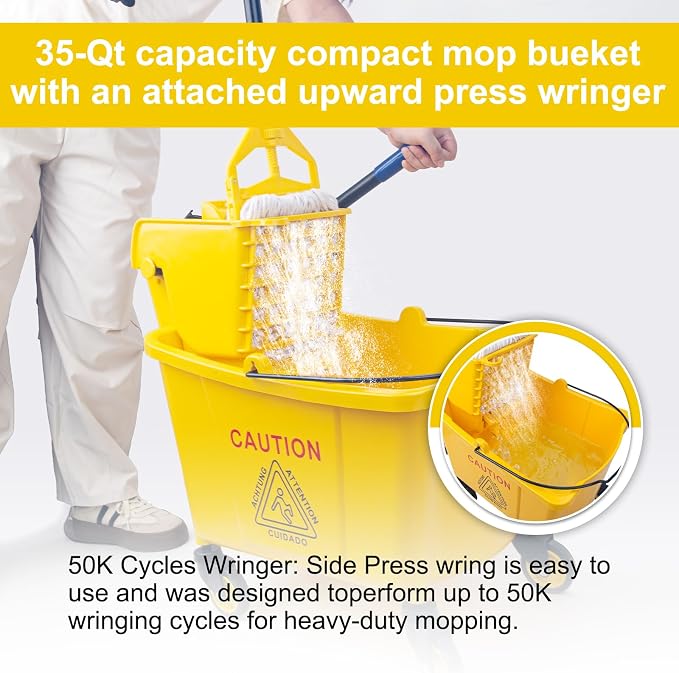 KeFanta 35 Quart Commercial Mop Bucket - Image 6