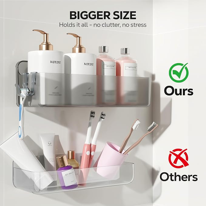 Nieifi Adhesive Shower Shelves, 5 Pieces - Image 4