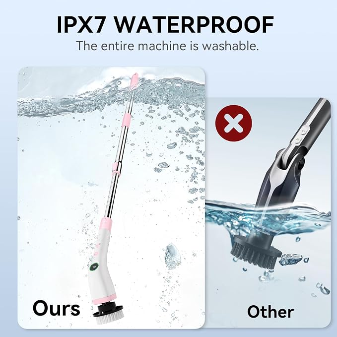 Electric Bathroom Cleaning Brush Cordless Shower Scrubber SD-CTB01 | Spin - Image 8