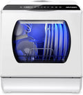 AIRMSEN Portable Countertop Dishwashers, 5 Washing Programs Mini Dishwashers with 5 L Built-in Water Tank and Double-layered Glass Door, No Hookup Needed for Home, Apartments & RVs