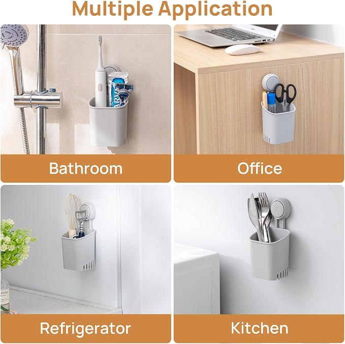 Powerful Suction Cup Toothbrush Holder, Drill-Free Wall Shower Holder - Image 6