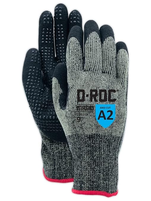 MAGID D-ROC ANSI A2 Heat-Resistant Work Gloves with Sandy Nitrile Coating, 12 Pairs, Size 10/XL, GPD249