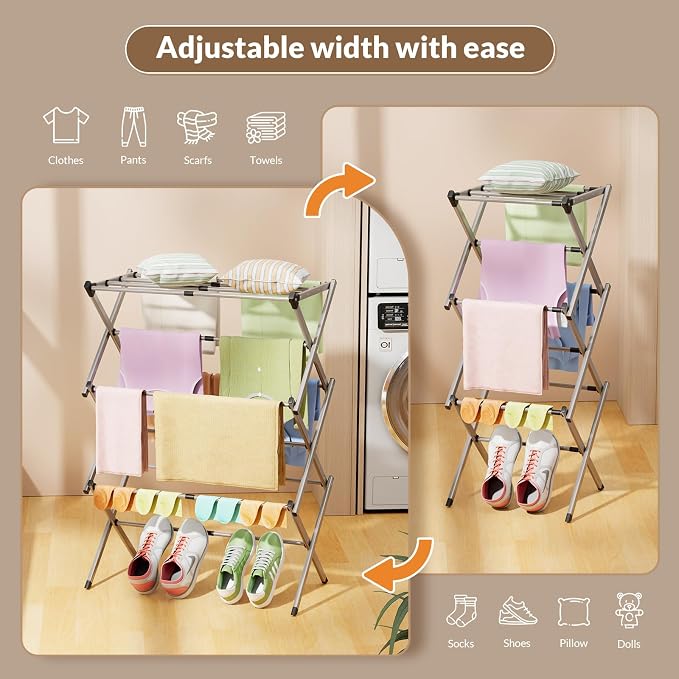 Collapsible Floor Drying Rack - Image 5