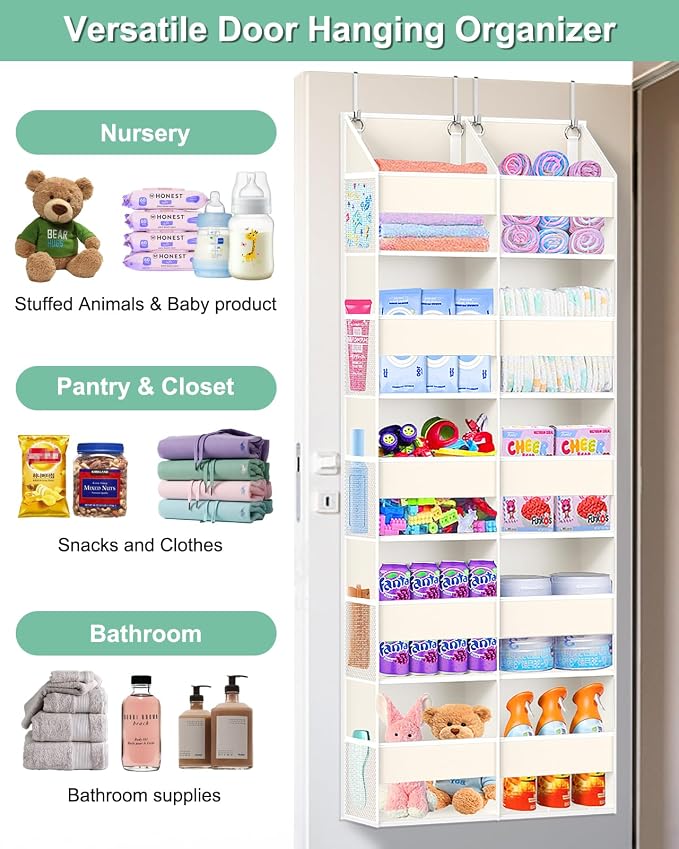Heavy Duty Over The Door Organizer 5 Tiers, Extra Large Behind Door Storage of - Image 6