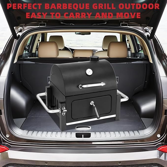 Portable Charcoal Grill with 314 Square Inch Cooking Area,Compact Tabletop Charcoal Grill with Warming Rack,Small BBQ Grill with Charcoal Tray for Outdoor Camping, Picnic