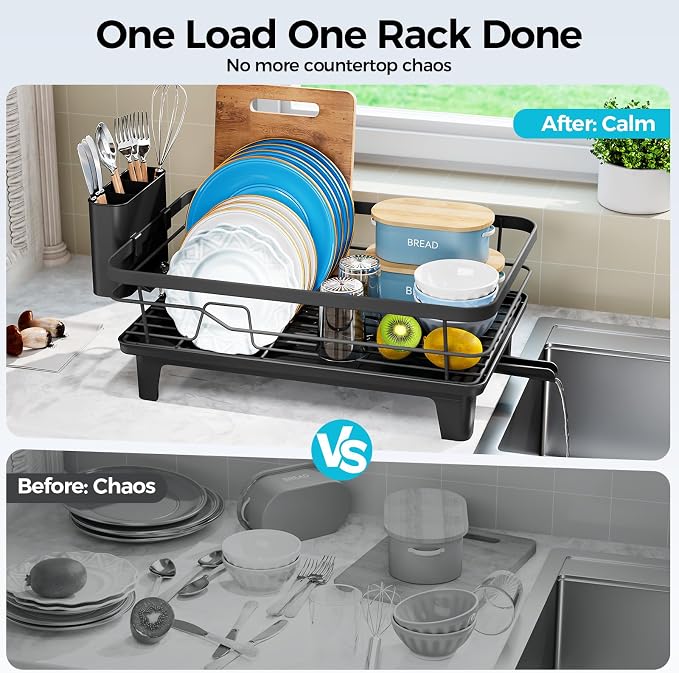 Urakify Dish Drying Rack for Kitchen Counter, 16.5" L x 12.2" W, Sink Dish Rack - Image 4