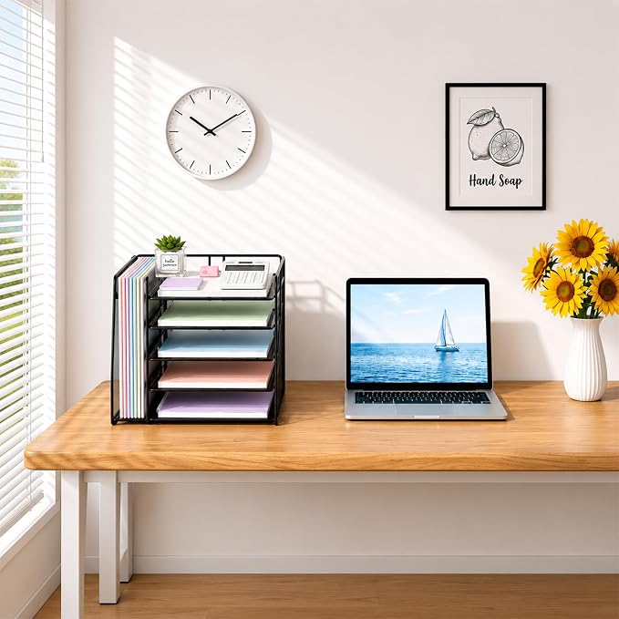OPNICE Desk Organizer, 5-Tier Paper Organizer Letter Tray, Office Desk - Image 7