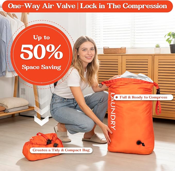 Travel Laundry Bag, Vacuum Compression Dirty Clothes Travel Bag - Image 4
