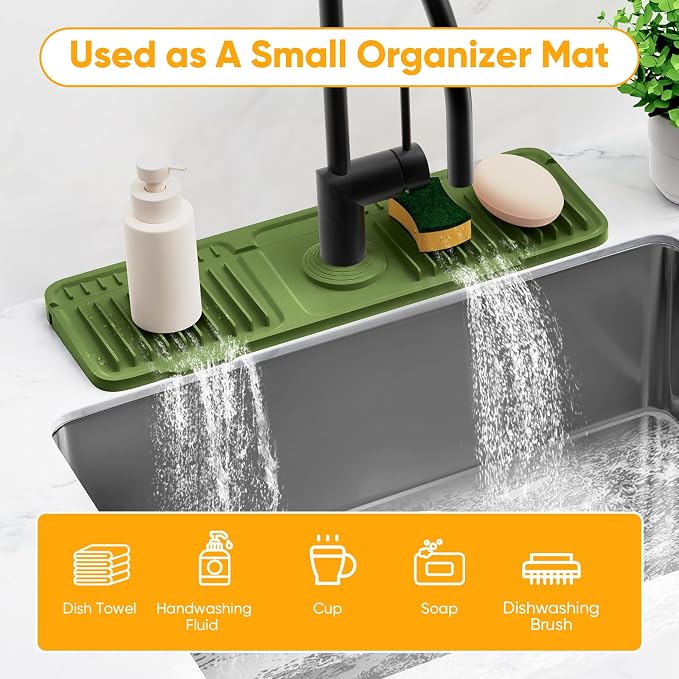 17.7'' Faucet Mat for Kitchen Sink Splash Guard Folding Kitchen Sink Faucet Mat - Image 8