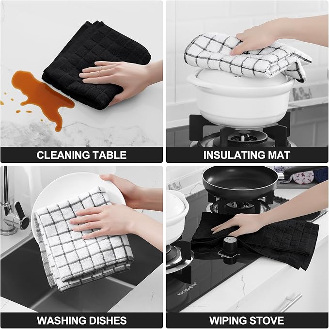 Homaxy Large Premium Cotton Kitchen Towels 16"x 28", 8 Pack - Image 4